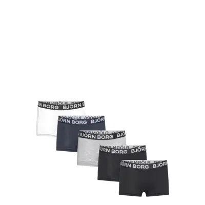 Björn Borg Cotton Stretch Boxer Shorts 5P - Grey - 134-140