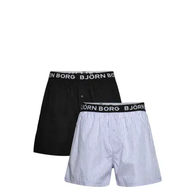 Björn Borg Cotton Stretch Logo Woven Boxer Shorts 2P - Multi/patterned - M