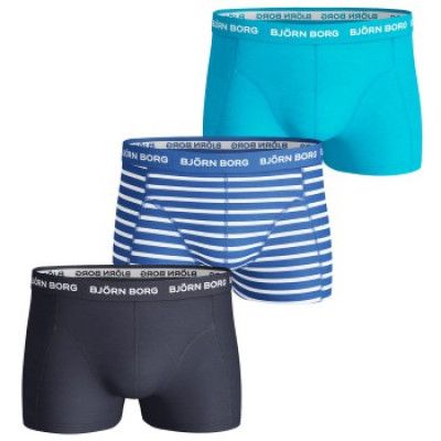 Björn Borg Cotton Stretch Short Shorts Stripe 3-pack * Fri Frakt *