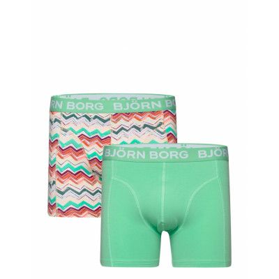 Cotton Stretch Boxer 2P Boxerkalsonger Grön Björn Borg