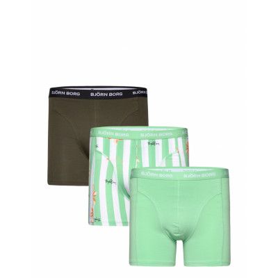 Cotton Stretch Boxer 3P *Villkorat Erbjudande Boxerkalsonger Grön Björn Borg