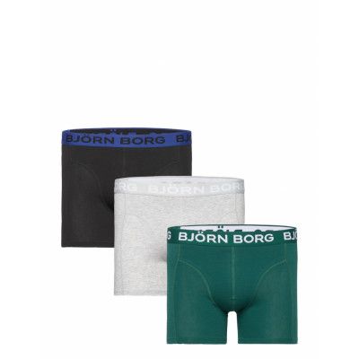 Cotton Stretch Boxer 3P *Villkorat Erbjudande Boxerkalsonger Grön Björn Borg