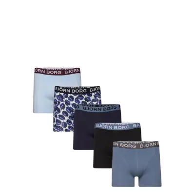 Cotton Stretch Boxer 5P Boxerkalsonger Marinblå Björn Borg
