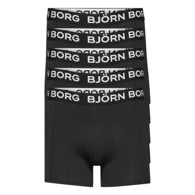 Cotton Stretch Boxer 5P Boxerkalsonger Svart Björn Borg