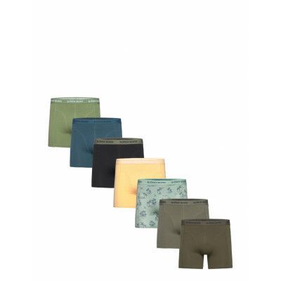 Cotton Stretch Boxer 7P Boxerkalsonger Grön Björn Borg