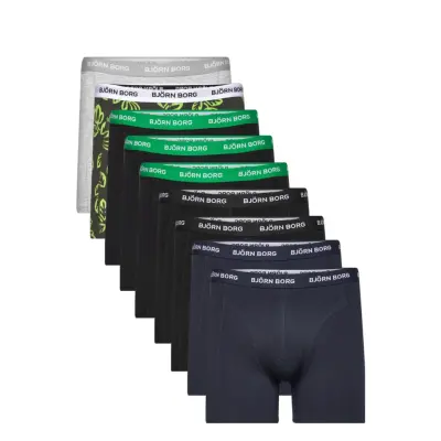 Cotton Stretch Boxer 9P Boxerkalsonger Svart Björn Borg