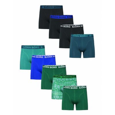 Cotton Stretch Boxer 9P *Villkorat Erbjudande Boxerkalsonger Grön Björn Borg
