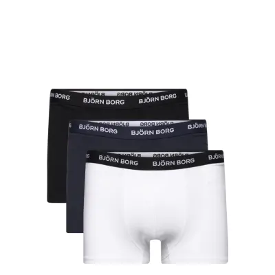 Cotton Stretch Trunk 3P Boxerkalsonger Black Björn Borg