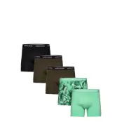 Cotton Stretch Boxer 5P Boxerkalsonger Grön Björn Borg