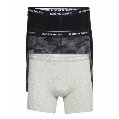 Cotton Stretch Boxer 3P Boxerkalsonger Grå Björn Borg
