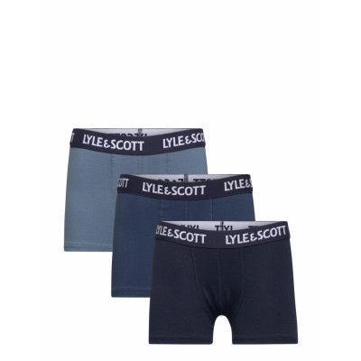 Boxed Solid 3 Pair Boxers Night & Underwear Underwear Underpants Marinblå Lyle & Scott Junior