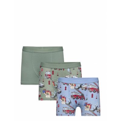 Boxer 3 Pack Elastic Aop Night & Underwear Underwear Underpants Grön Lindex