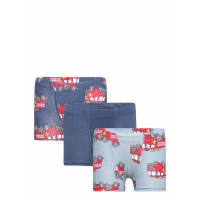 Boxer 3 Pack Hidden Elastic Ao Night & Underwear Underwear Underpants Blue Lindex