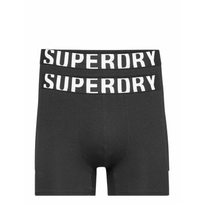 Boxer Dual Logo Double Pack Boxerkalsonger Svart Superdry