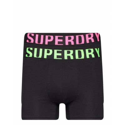 Boxer Dual Logo Double Pack Boxerkalsonger Svart Superdry