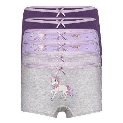 Boxer Unicorn Aop 6 Pack Night & Underwear Underwear Panties Grå Lindex