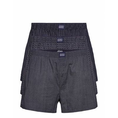 Boxer Woven 3-P Underwear Boxer Shorts Blue Jockey