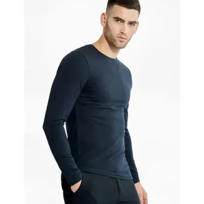 Bread & Boxers Long Sleeve Slim - Navy - M