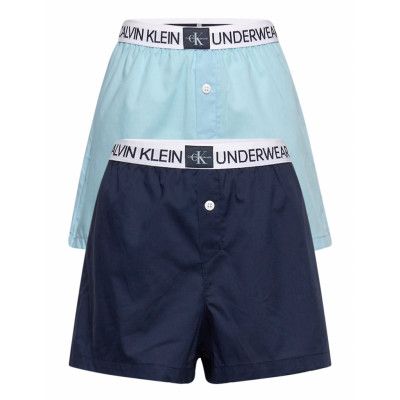 2pk Woven Boxers Night & Underwear Underwear Underpants Blå Calvin Klein