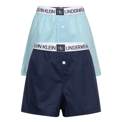 2pk Woven Boxers Night & Underwear Underwear Underpants Blå Calvin Klein