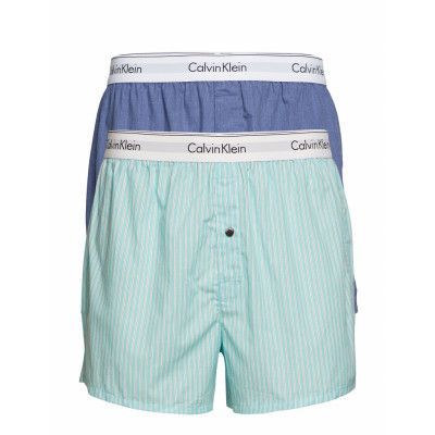 Boxer Slim 2Pk *Villkorat Erbjudande Underwear Boxer Shorts Blå Calvin Klein