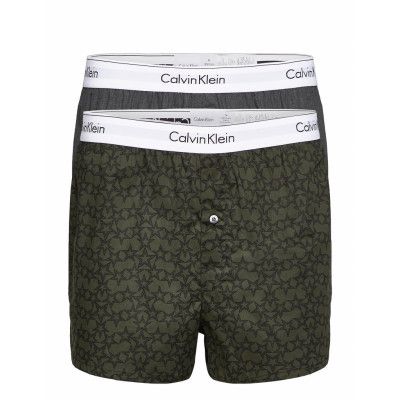 Boxer Slim 2pk Boxerkalsonger Grön Calvin Klein