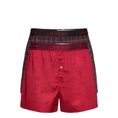 Boxer Slim 2pk Underwear Boxer Shorts Röd Calvin Klein