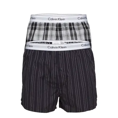 Boxer Slim 2pk Boxerkalsonger Svart Calvin Klein