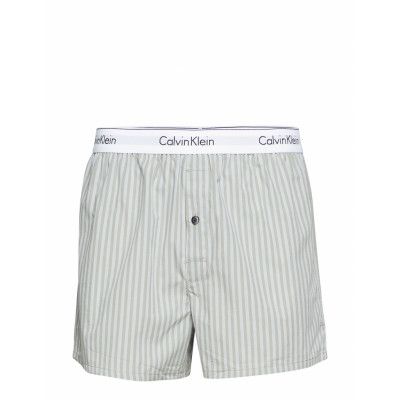 Boxer Slim 2Pk Underwear Boxer Shorts Grå Calvin Klein