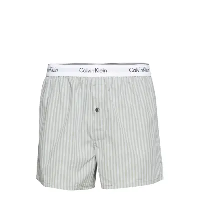 Boxer Slim 2Pk Underwear Boxer Shorts Grå Calvin Klein