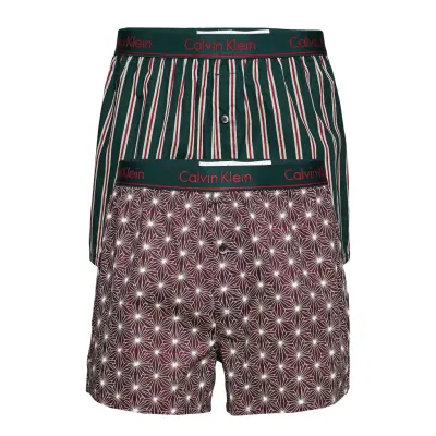 Boxer Slim 2pk Underwear Boxer Shorts Multi/mönstrad Calvin Klein