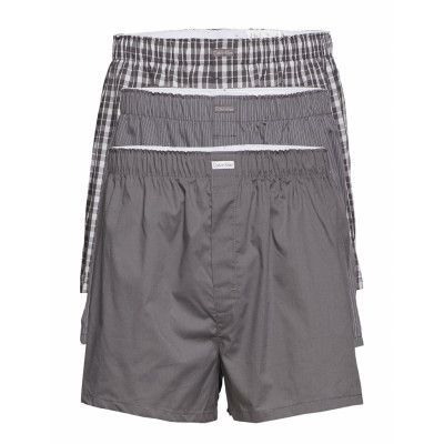 Boxer Wvn 3Pk Underwear Boxer Shorts Grå Calvin Klein