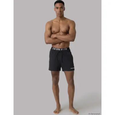Calvin Klein Medium Drawstring Boxer - Black - S