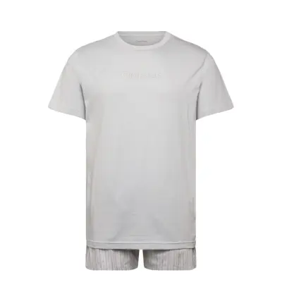 Calvin Klein S/S Crew Poplin Boxer Set - Grey - L