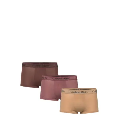 Low Rise Trunk 3Pk Boxerkalsonger Beige Calvin Klein