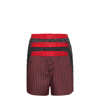 Slim Fit Boxer 3Pk Boxerkalsonger Multi/mönstrad Calvin Klein
