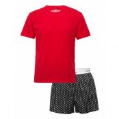 S/S Boxer Set Pyjamas Röd Calvin Klein