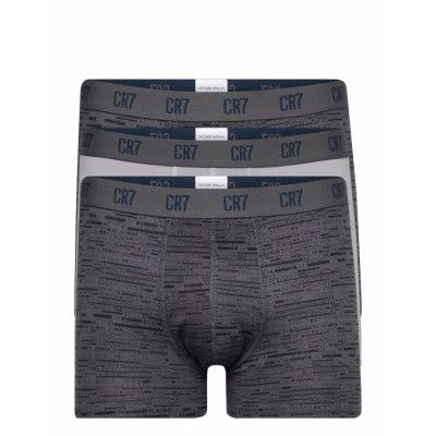 Cr7 Basic W Aop, Trunk, 3-Pack Boxerkalsonger Grå CR7