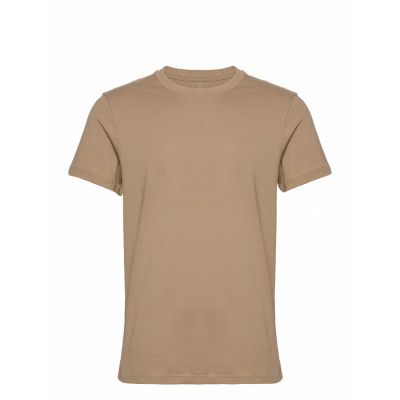 Crew-Neck Cotton *Villkorat Erbjudande T-shirts Short-sleeved Beige Bread & Boxers