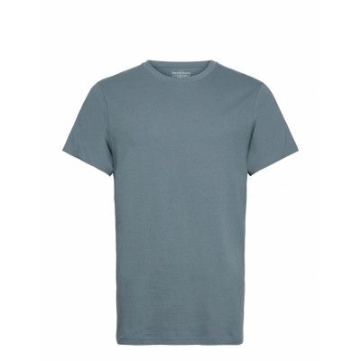 Crew-Neck Cotton T-shirts Short-sleeved Blå Bread & Boxers