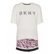 Dkny Urban Jungle Tee, Boxer & Eyemask Pyjamas Rosa DKNY Homewear