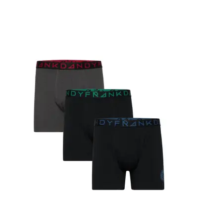 3-P Patch Organic Boxer Underwear Boxer Shorts Svart Frank Dandy