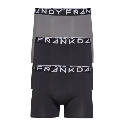 3 Pack Solid Boxer Boxerkalsonger Svart Frank Dandy