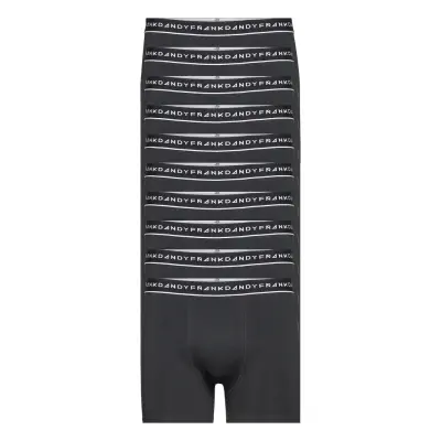 Bo.10P Basic Boxer *Villkorat Erbjudande Boxerkalsonger Svart Frank Dandy