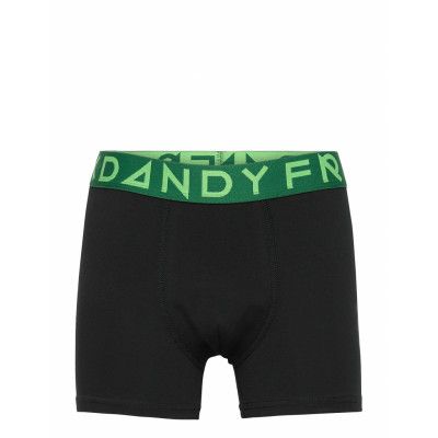 Boy'S Solid Boxer W Dk Green/Green Night & Underwear Underwear Underpants Svart Frank Dandy