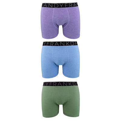 Frank Dandy - 3-pack legend melange boxershorts - Purple/Blue/Green