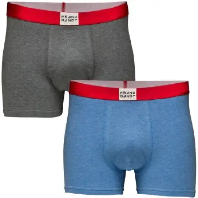 Frank Dandy Legend Melange Boxer Grey Blue 2-pack * Fri Frakt *
