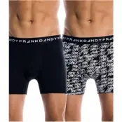Frank Dandy Scribble/Solid Boxer Black 2-pack * Fri Frakt * * Kampanj *