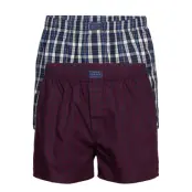 2-P Box Short Check/Gingham Tunnel Boxerkalsonger Röd GANT