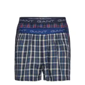 2-P Boxer Shorts Tartan/Blue Check Boxerkalsonger Multi/mönstrad GANT